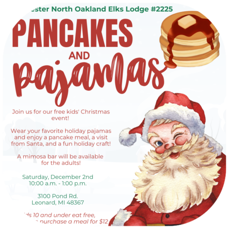 Pancakes and Pajamas with Santa Logo